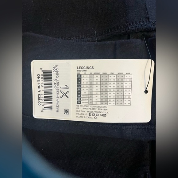 NWT - HUE Women's Cotton Ultra Legging with Wide Waistband, sz XL - Picture 8 of 9